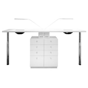 mesa de manicura con espacio de almacenamiento