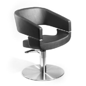 sillón de peluquería contemporáneo / de aluminio / de metal cromado / de cuero artificial