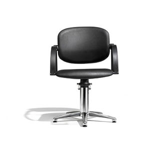 sillón de peluquería de tejido / con bomba hidráulica / con patas en forma de estrella / con respaldo reclinable