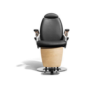 sillón de barbero de tejido / de madera / con reposapiés / con reposacabezas