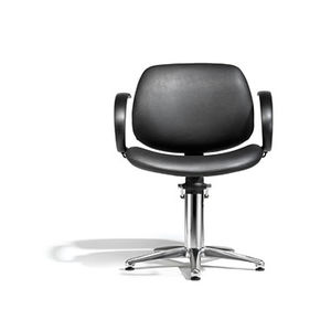 sillón de peluquería de cuero artificial / con bomba hidráulica / con patas en forma de estrella / con respaldo reclinable