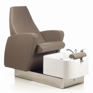 sillón spa de pedicura de cuero artificial / marrón / gris