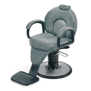 sillón de barbero de metal cromado