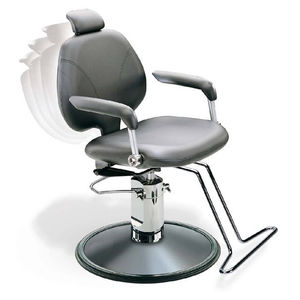 sillón de barbero de metal cromado