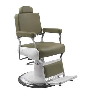 sillón de barbero de metal cromado