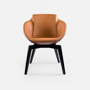 silla contemporánea / tapizada / con reposabrazos / giratoria