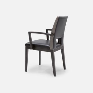 silla de restaurante contemporánea / tapizada / con reposabrazos / apilable