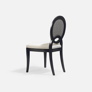 silla clásica / tapizada / medallón / de tejido