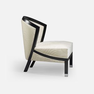 sillón bajo contemporáneo / de tejido / de haya / para hotel