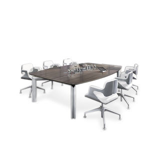 mesa de reuniones contemporánea / de chapa de madera / de HPL / de vidrio