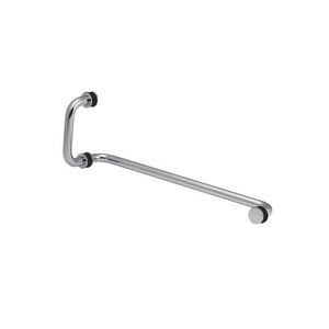 tirador de puerta con toallero / para puerta de cristal / para puerta de ducha / de acero inoxidable