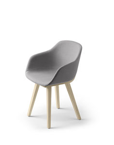 silla contemporánea / tapizada / de roble / de madera maciza
