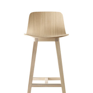 silla contemporánea / tapizada / de tejido / de madera