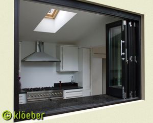 ventana corredera / plegable / de madera