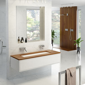 encimera de lavabo doble / de madera