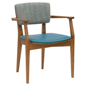 silla contemporánea / tapizada / con reposabrazos / de tejido