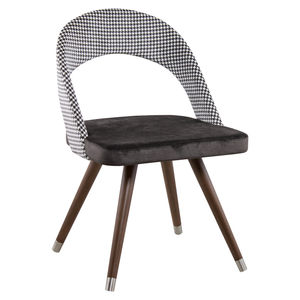 silla contemporánea / tapizada / con reposabrazos / de tejido