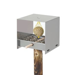 Comedero de pájaros de acero inoxidable