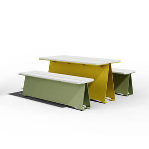 conjunto de mesa y banco contemporáneo