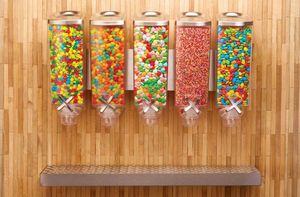 dispensador de toppings de pared