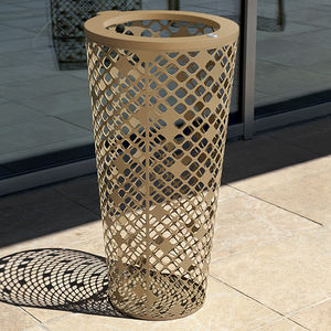cubo de basura de acero con revestimiento en polvo
