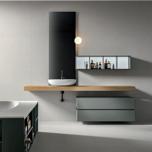 encimera de lavabo de chapa de madera