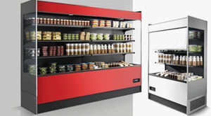 vitrina refrigerada de estantes