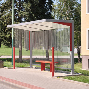 parada de autobús de acero