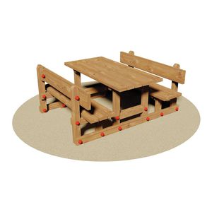conjunto de mesa y banco clásico