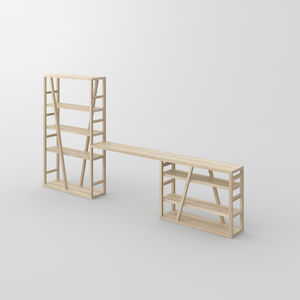 estantería biombo / de diseño / de roble / de nogal