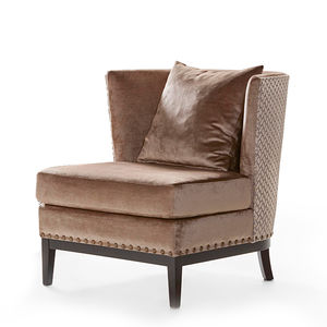 sillón contemporáneo / de tejido / guarda cojines / beis