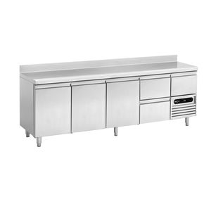 mesa de preparación de acero inoxidable / refrigerada / con altura regulable / profesional
