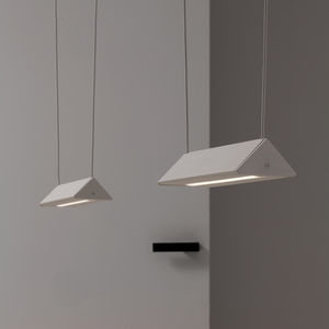 lámpara suspendida / contemporánea / de aluminio / de ópalo