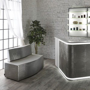 banqueta modular / contemporánea / de cuero artificial / para el sector servicios