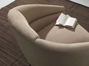 sillón contemporáneo / de textil / giratorio / beis
