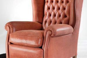 sillón Chesterfield / de cuero / con respaldo alto / Bergere