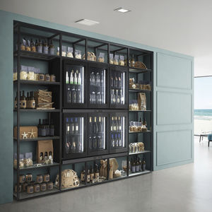 vitrina refrigerada de estantes