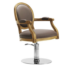sillón de peluquería contemporáneo / de cuero artificial / con base central / con bomba hidráulica