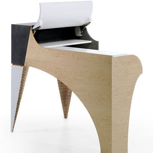 mostrador de recepción de madera