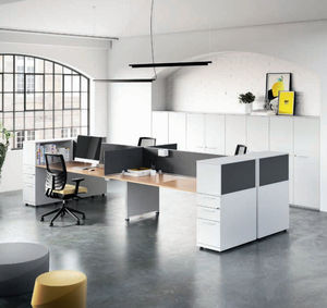 escritorio para open space / de melamina / contemporáneo / para el sector servicios