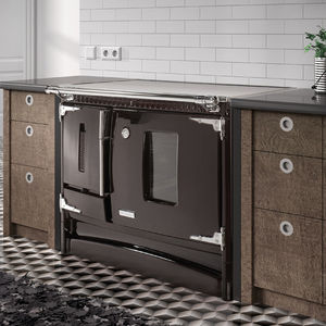 cocina con horno de leña / de acero inoxidable