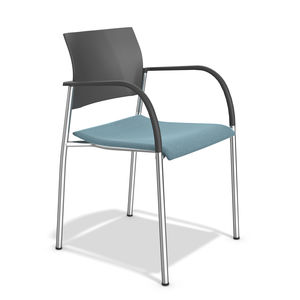 silla de visita contemporánea / con reposabrazos / tapizada / cantilever