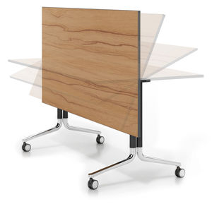 mesa de conferencia moderna / de madera / rectangular / plegable