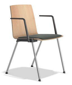 silla de visita contemporánea / con reposabrazos / tapizada / apilable