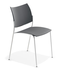 silla de visita moderna / con reposabrazos / tapizada / apilable