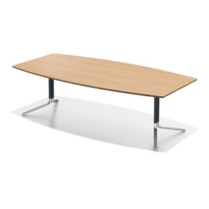 mesa de conferencia moderna / de madera / con base de aluminio / rectangular