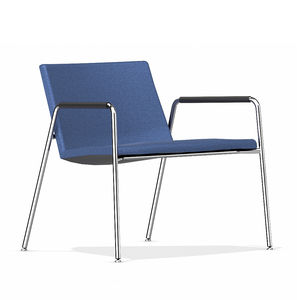 sillón de visita contemporáneo / de tejido / de metal / azul