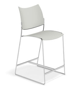 silla de bar contemporánea / tapizada / con reposapiés / patín