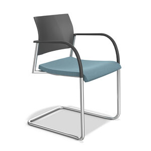 silla de visita contemporánea / con reposabrazos / tapizada / cantilever