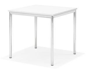 mesa contemporánea / de madera / con base de metal cromado / rectangular